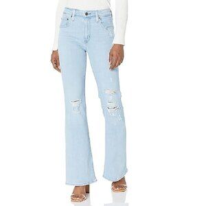 Levi's  726 High Rise Flare Distressed Jeans Light Wash Size 29